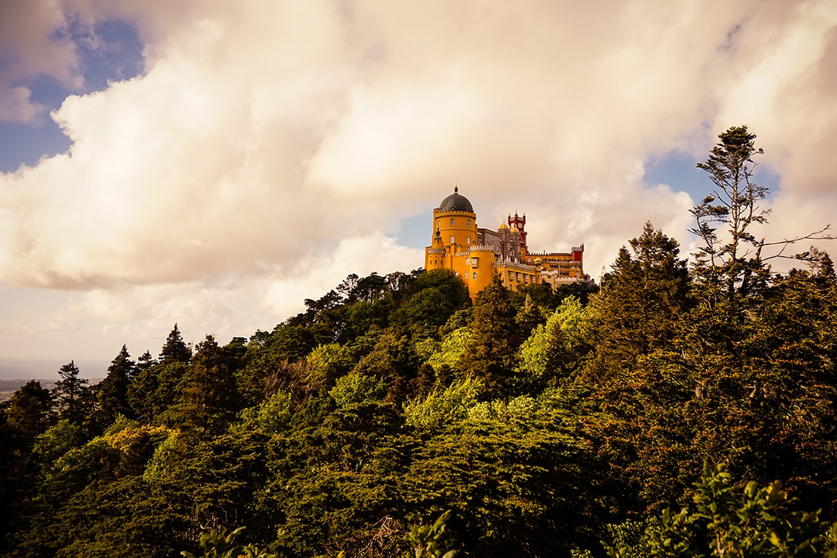 Golden light at sunset over Pena Palace